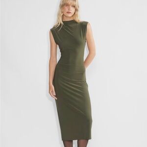 Aritzia Wilfred Botanist Dress Dark Olive